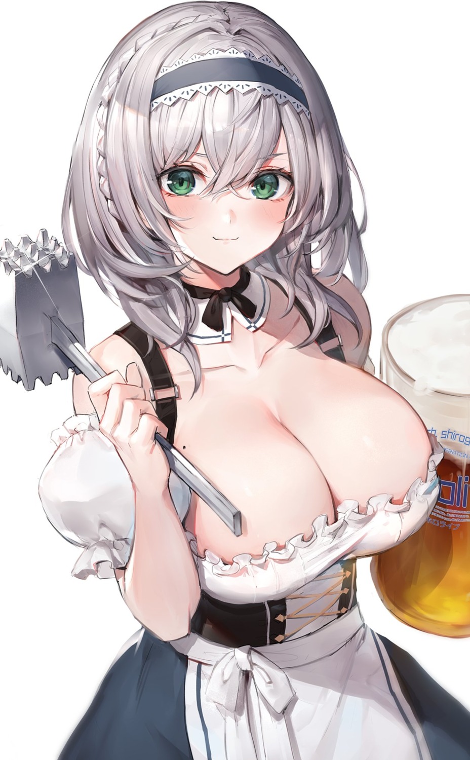 cleavage hololive no_bra oyu_(sijimisizimi) shirogane_noel