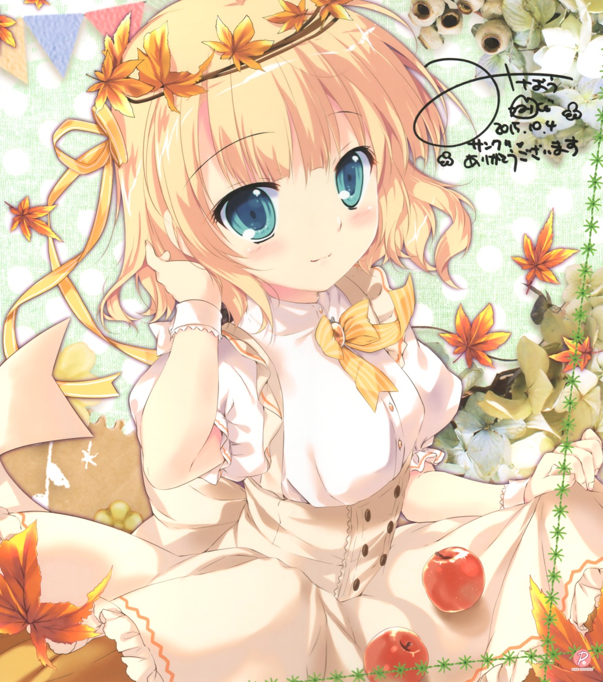 autographed gochuumon_wa_usagi_desu_ka? kirima_sharo mikeou pink_chuchu skirt_lift