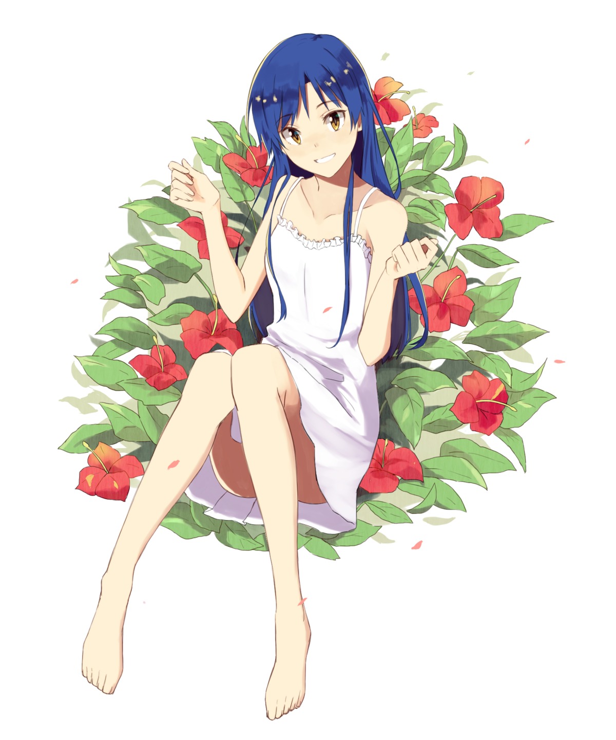 dress feet kisaragi_chihaya summer_dress teru_(pixiv2125) the_idolm@ster