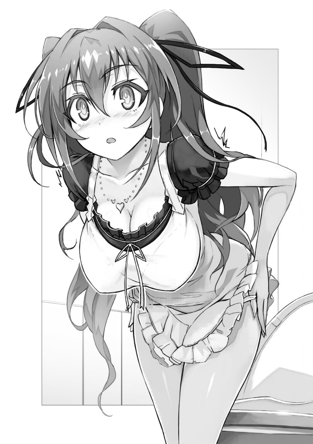 monochrome naruse_mio ookuma_nekosuke pantsu panty_pull shinmai_maou_no_testament skirt_lift undressing