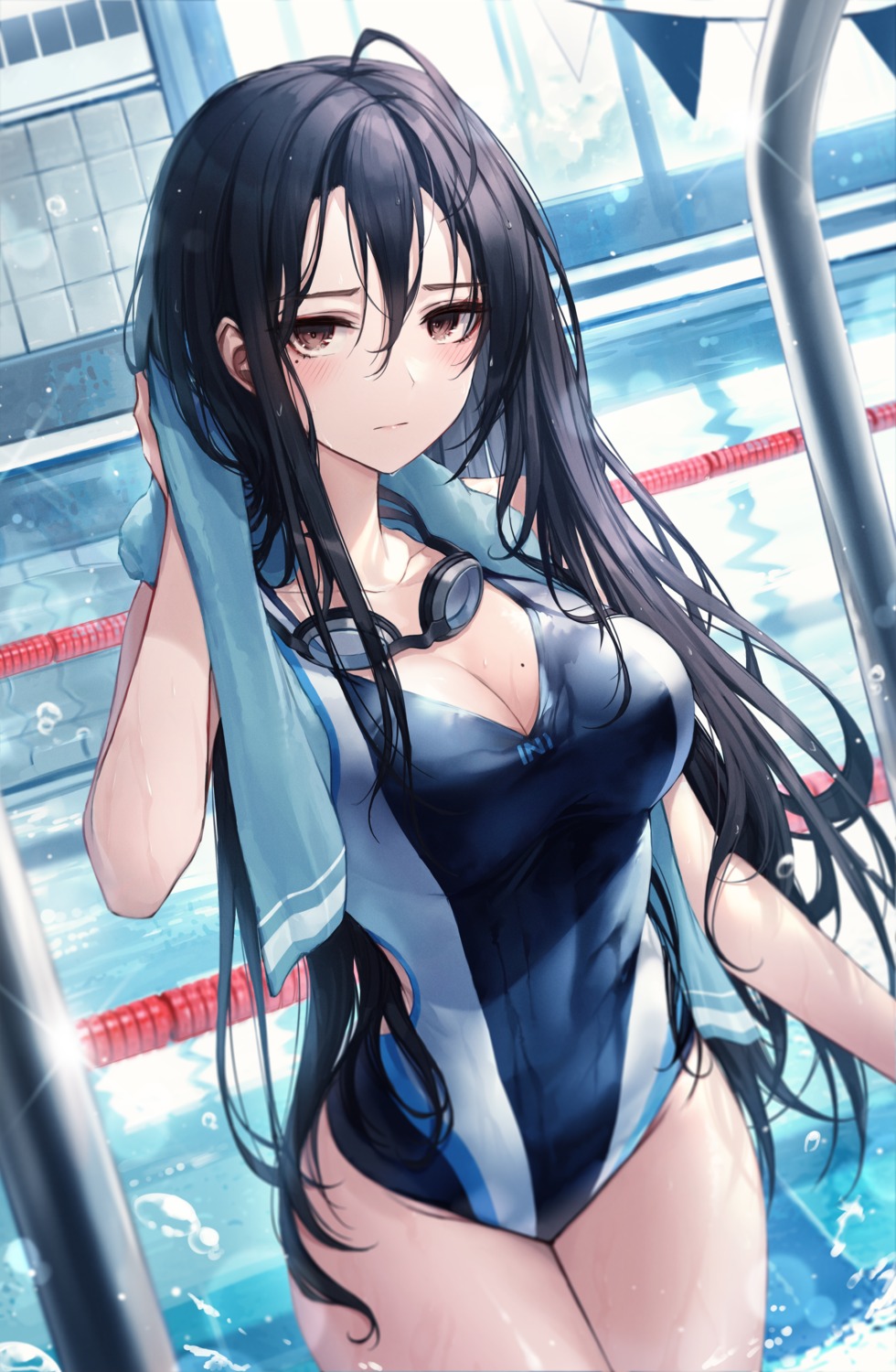 chyopeuteu cleavage swimsuits towel wet