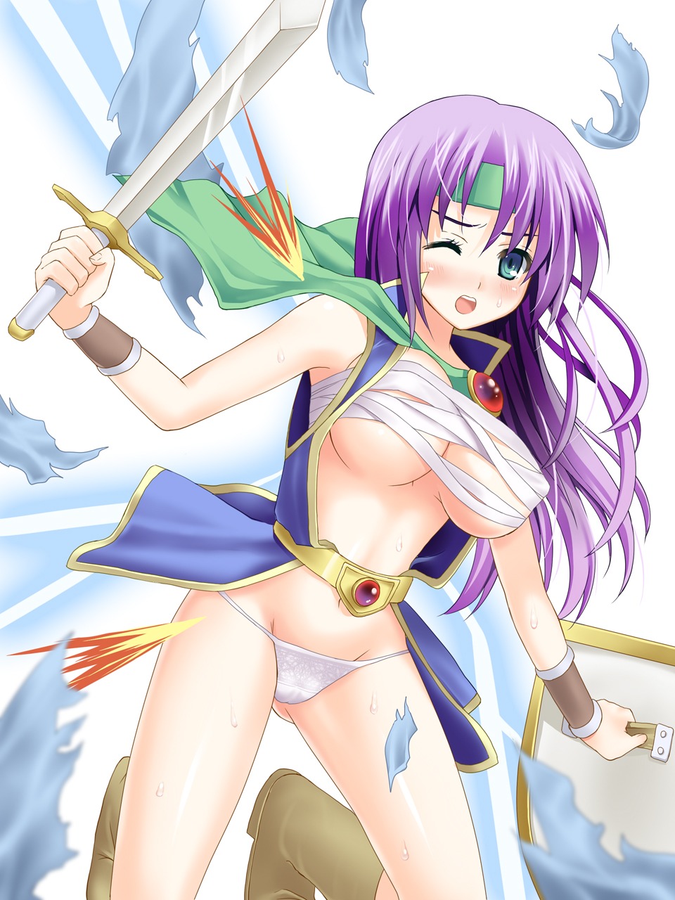 erect_nipples faris_scherwiz final_fantasy final_fantasy_v pantsu rick.black sarashi sword