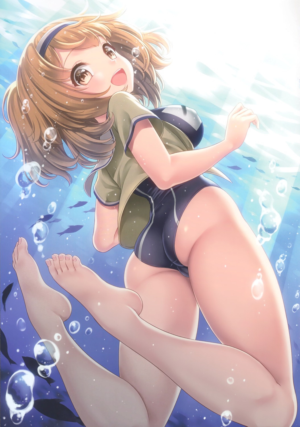 ass cameltoe dksha feet i-26_(kancolle) kantai_collection kase_daiki school_swimsuit seifuku swimsuits