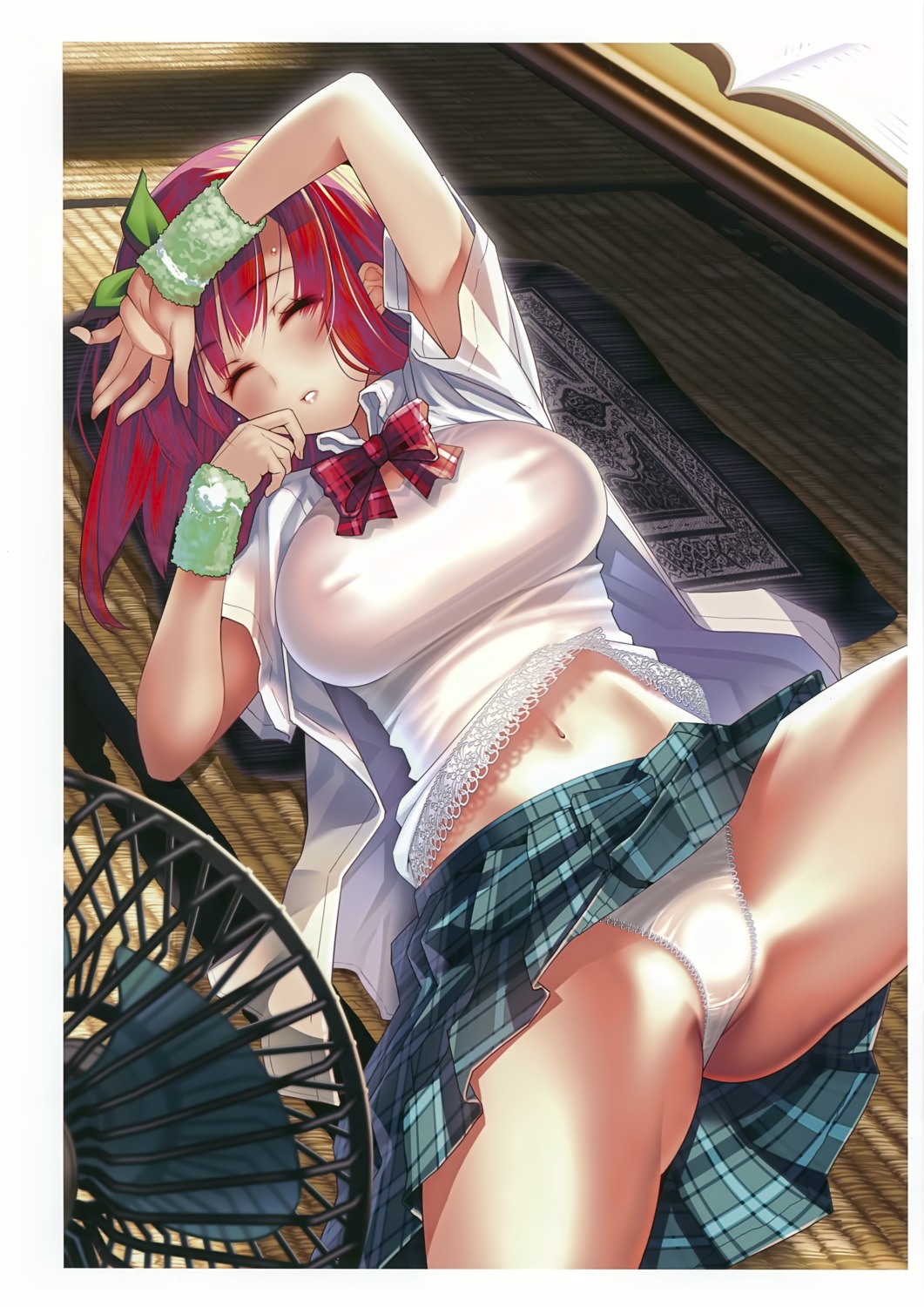 coffee_cat lingerie melonbooks open_shirt pantsu ringo-chan seifuku skirt_lift