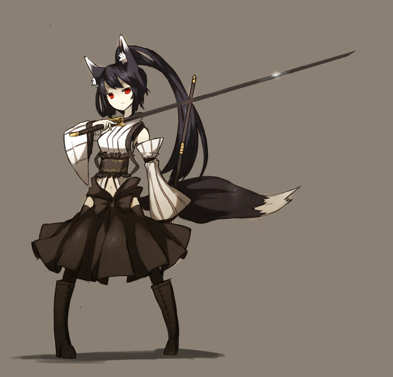 animal_ears shirogane_usagi sword tail