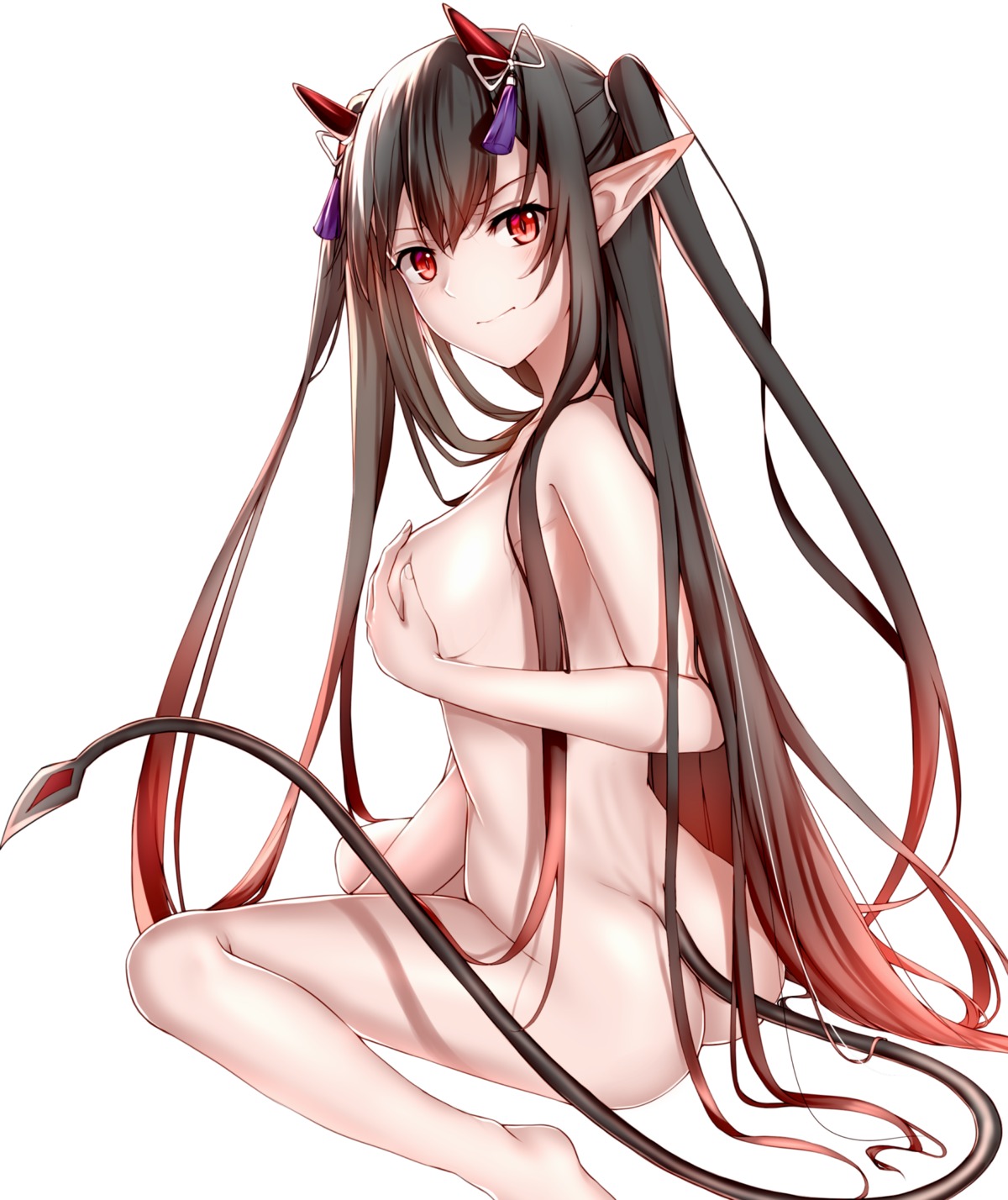 aidesa ass breast_hold horns naked pointy_ears tail