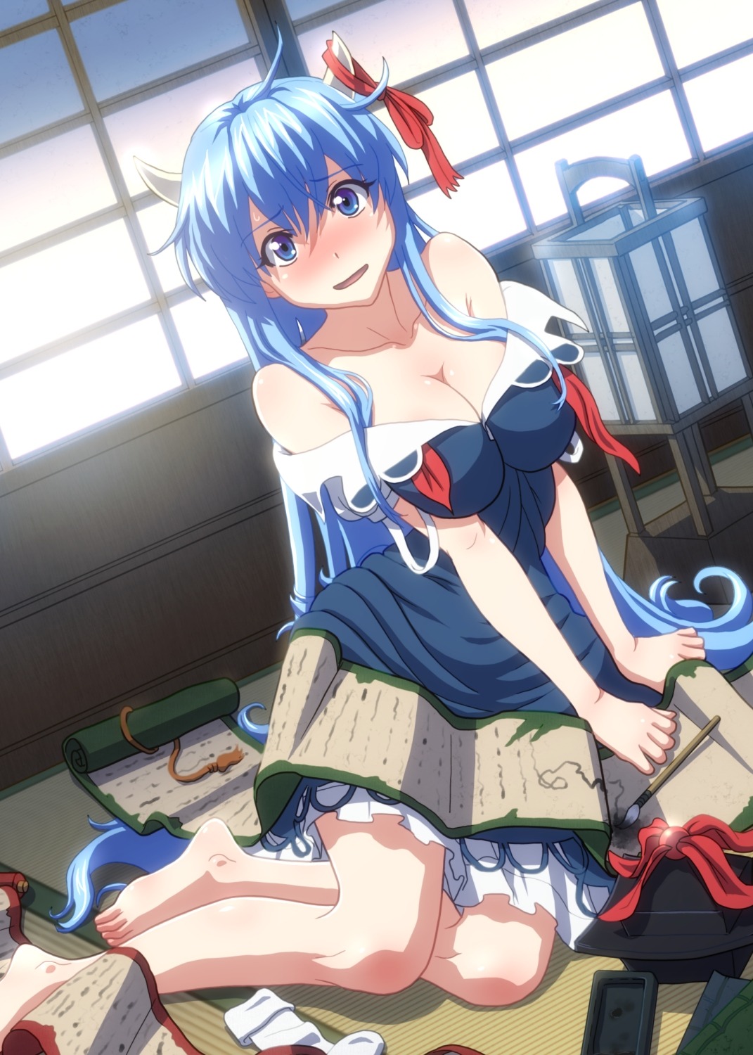 cleavage horns kamishirasawa_keine kezune touhou