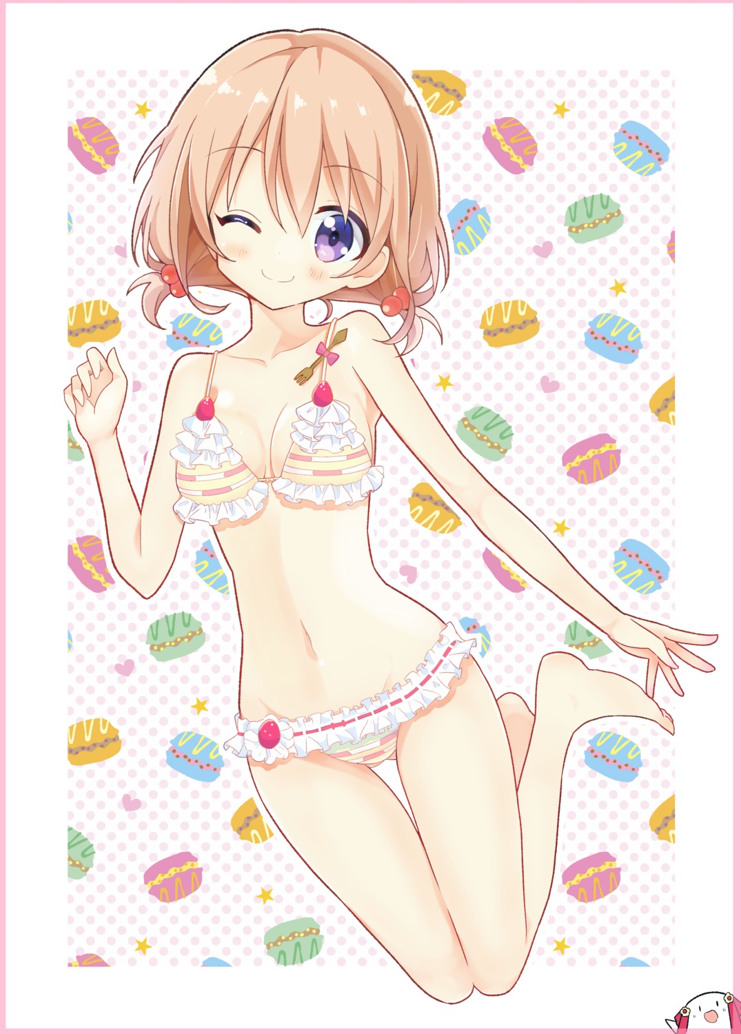 bikini cleavage feet gochuumon_wa_usagi_desu_ka? hoto_cocoa nanakusa_(user_rnpt7322) swimsuits