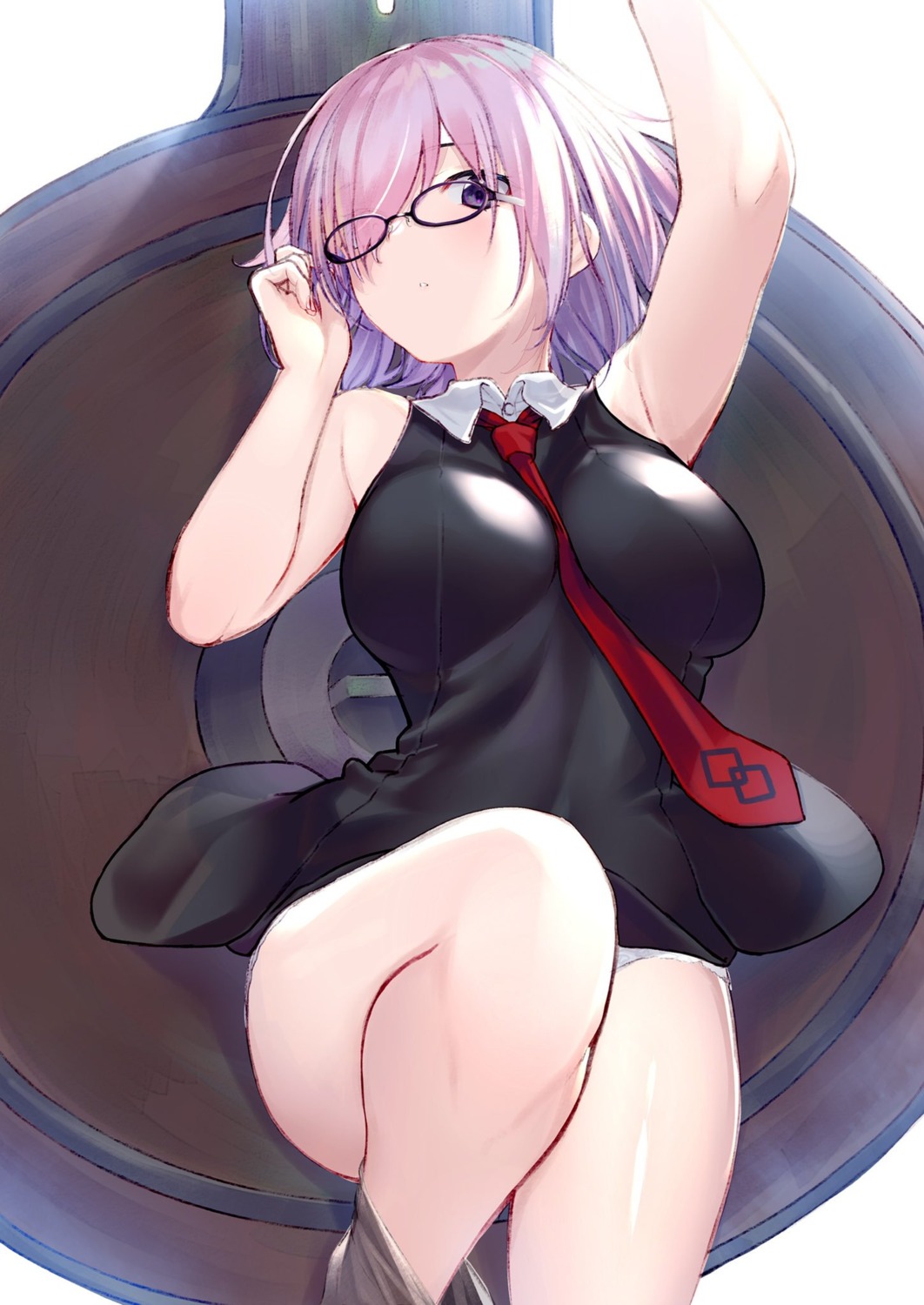 dress fate/grand_order mash_kyrielight megane pantsu skirt_lift takubon