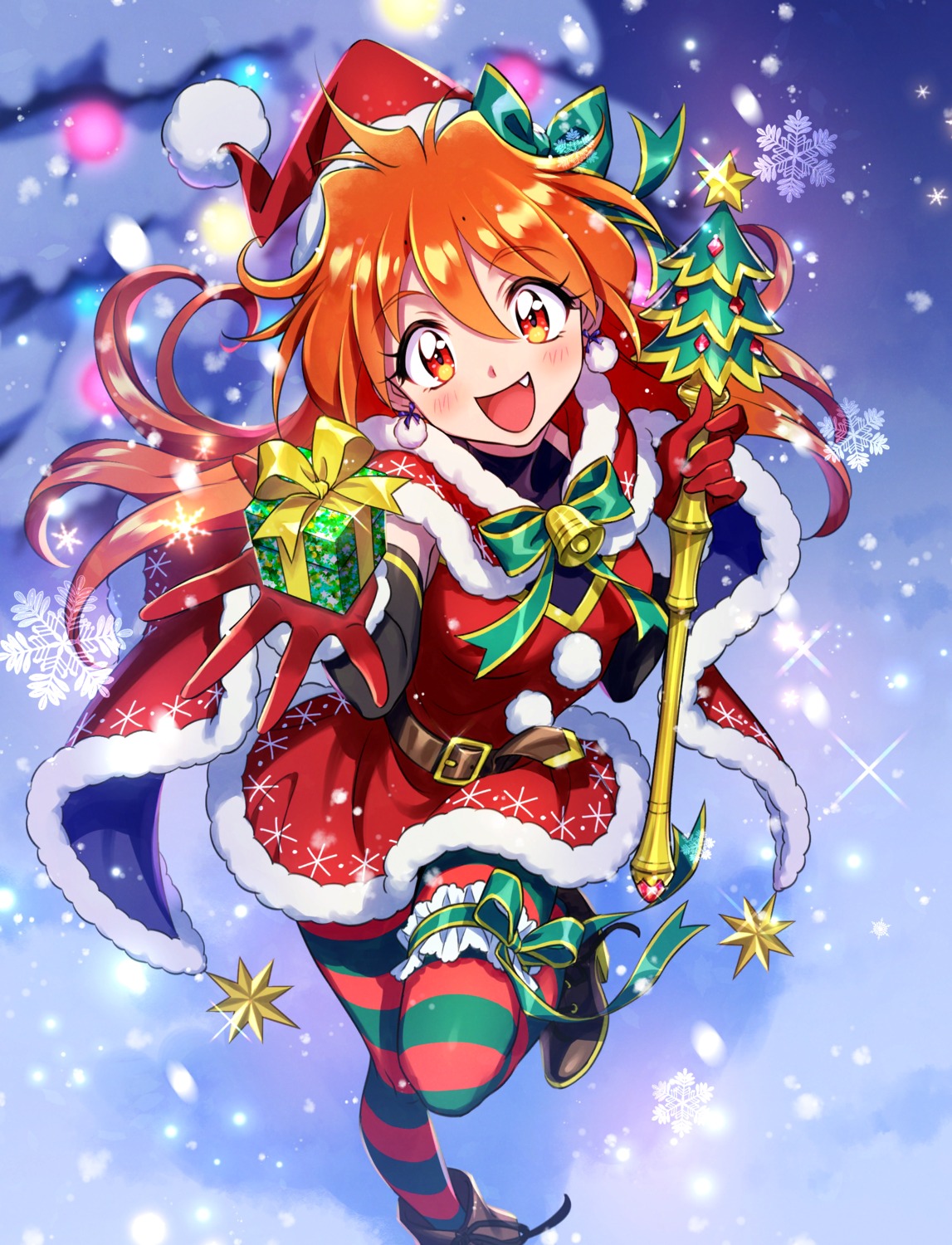 christmas dress fantasia_re:build garter heels lina_inverse pantyhose skirt_lift slayers tagme