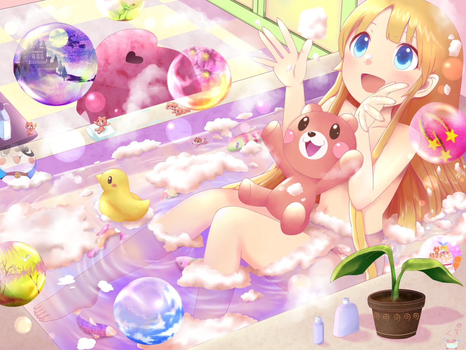 bathing kurukuru_(nicovideo19816734) loli naked wet
