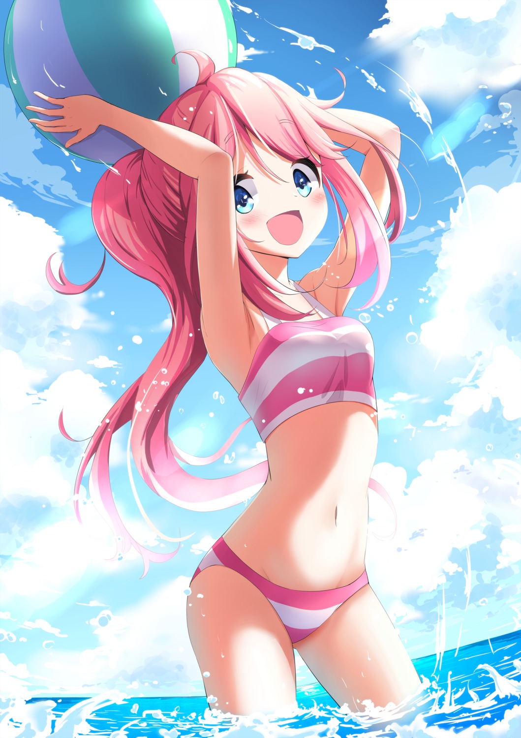 bikini kagamihara_nadeshiko n2midori swimsuits wet yurucamp