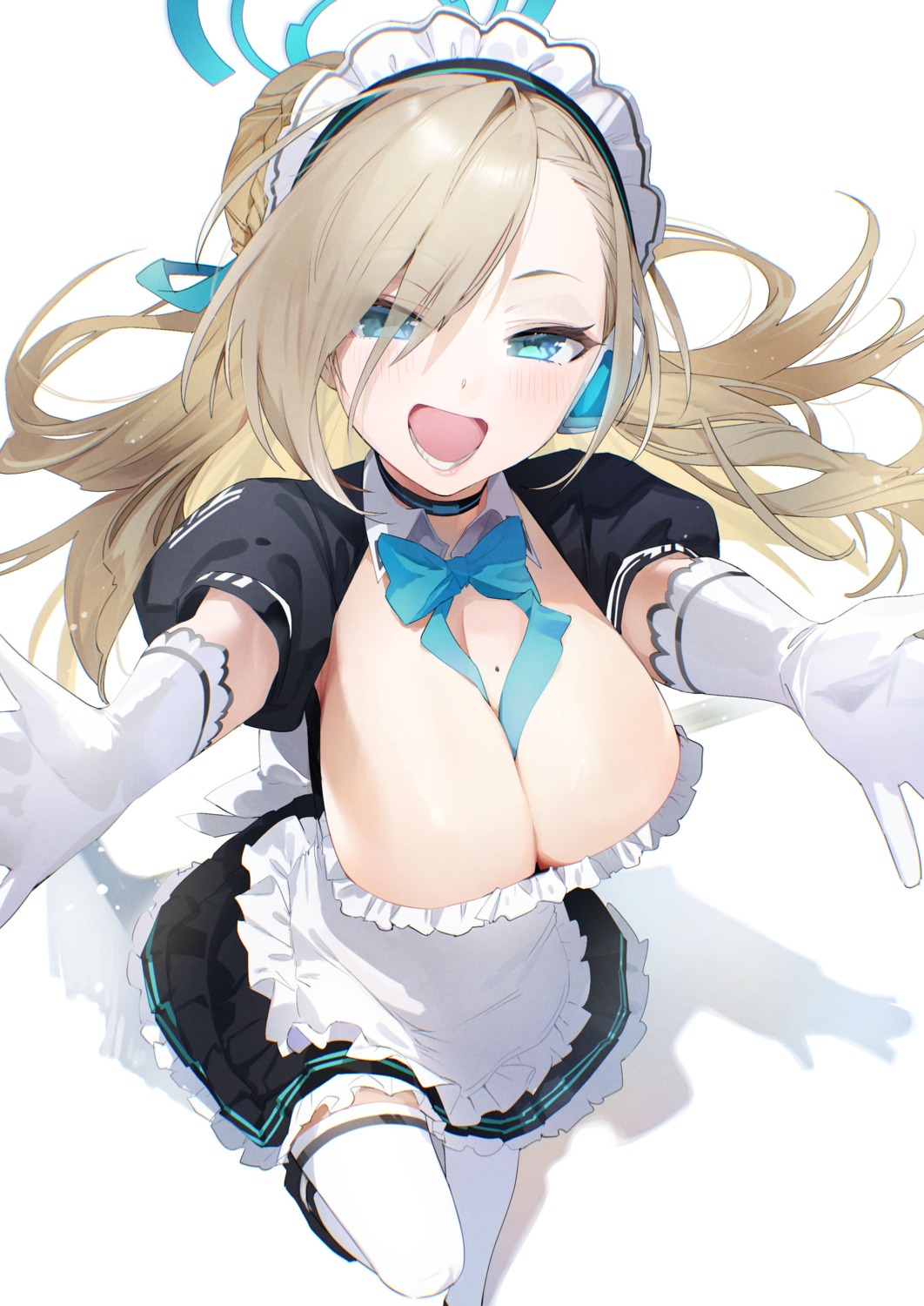 blue_archive halo ichinose_asuna maid no_bra thighhighs yanyo_(ogino_atsuki)