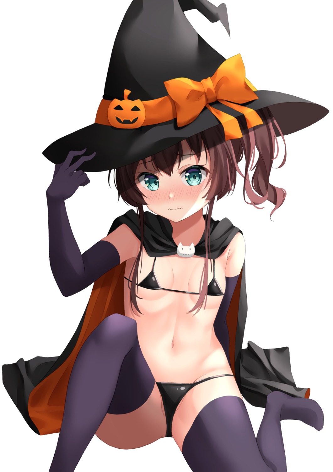 bikini halloween hololive natsuiro_matsuri starkamisan swimsuits thighhighs witch