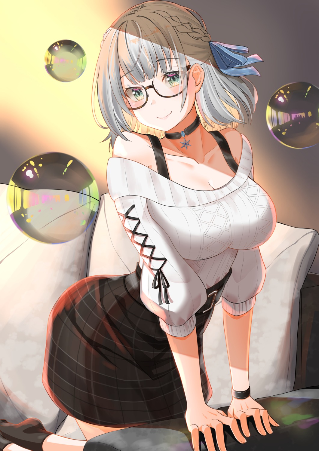 hololive megane ritohasu_0522 shirogane_noel sweater