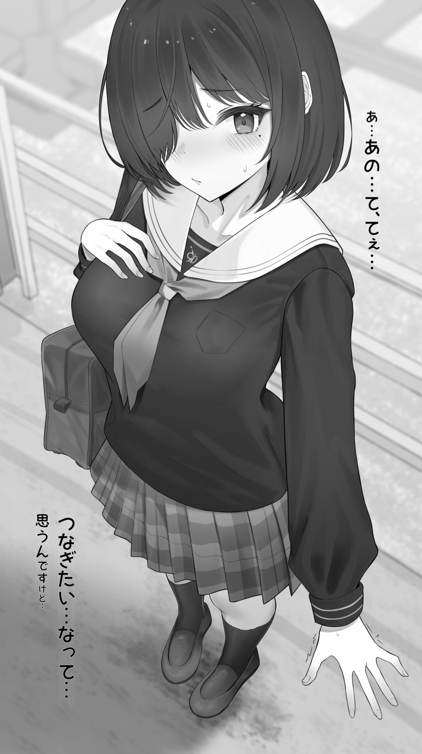 amrita_(amber78gou) monochrome seifuku