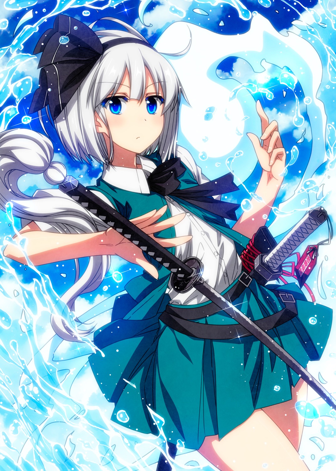 konpaku_youmu sazanami_mio sword touhou