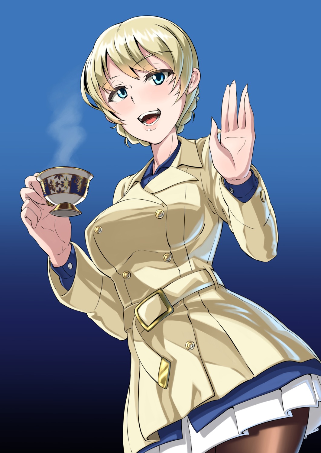 darjeeling dragoncastle girls_und_panzer pantyhose