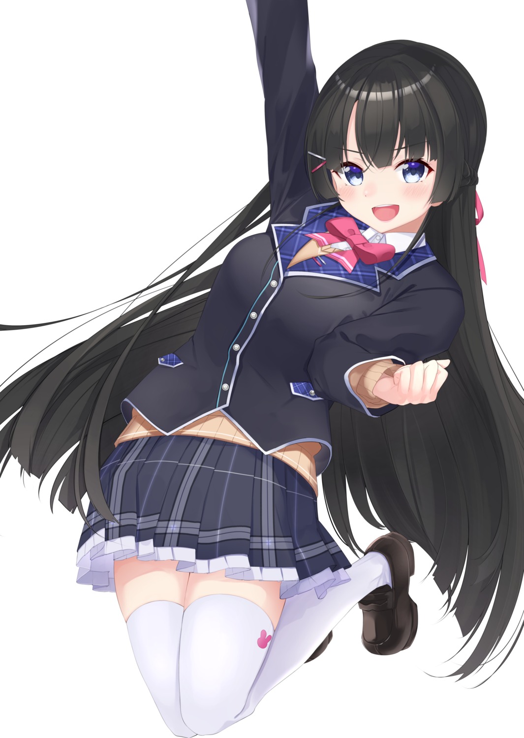 date_(mamanonamaebot) nijisanji seifuku sweater thighhighs tsukino_mito