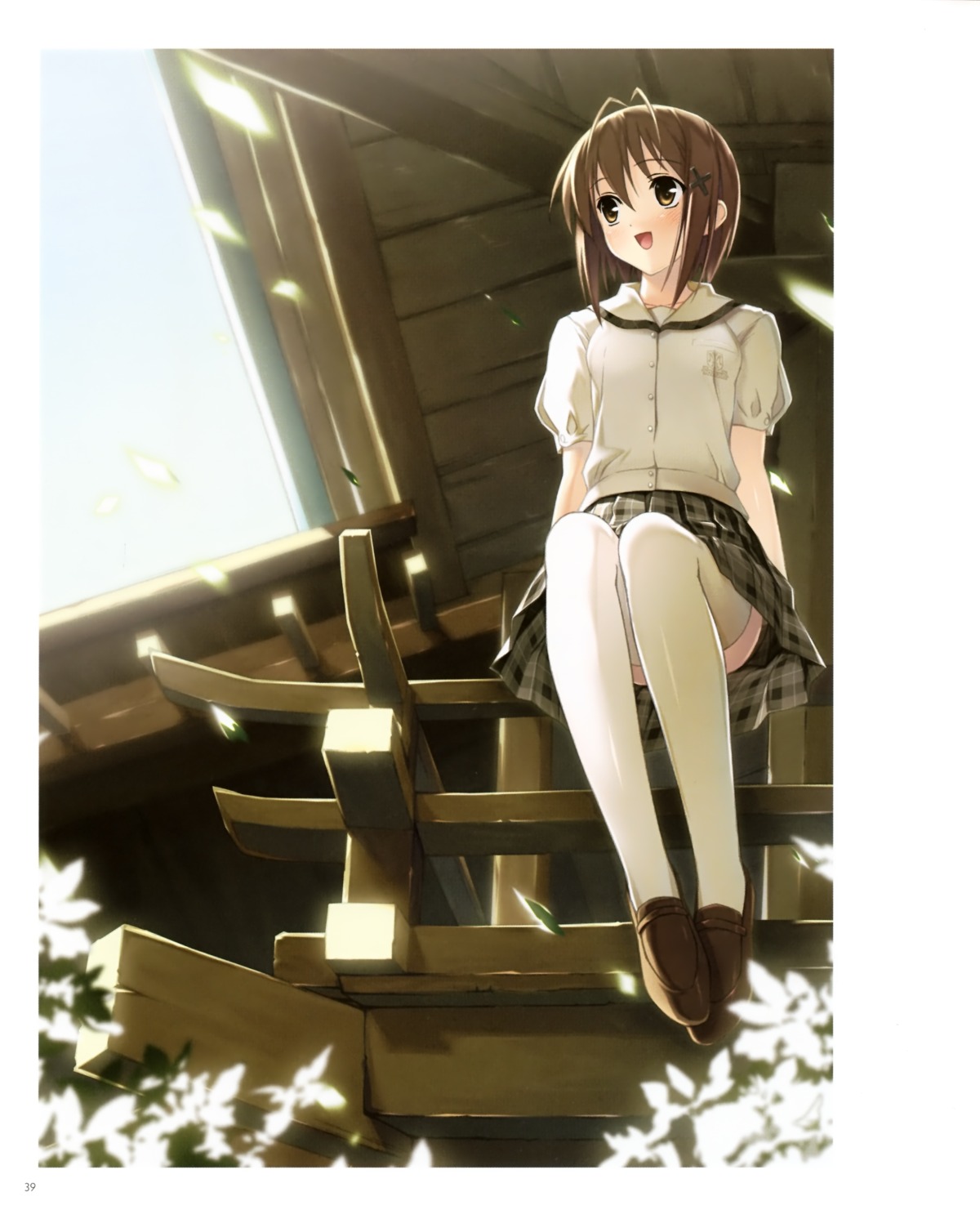 amatsume_akira kantoku seifuku skirt_lift thighhighs yosuga_no_sora