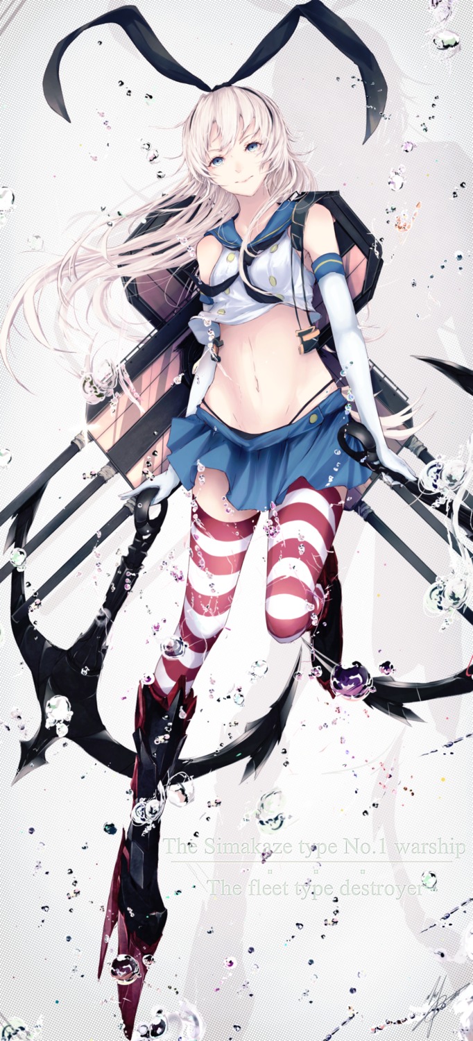 heels kantai_collection marumoru pantsu shimakaze_(kancolle) thighhighs thong