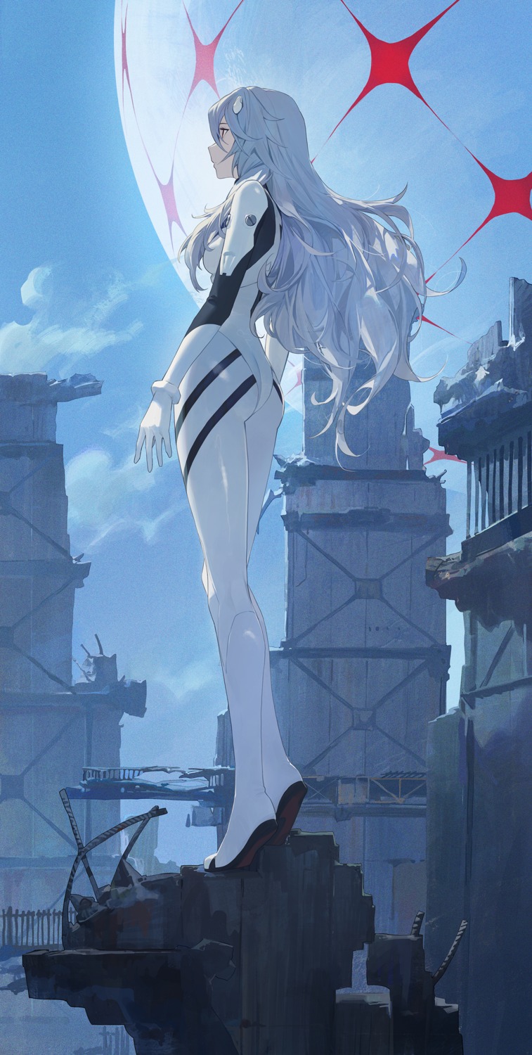 ass ayanami_rei bodysuit modare neon_genesis_evangelion