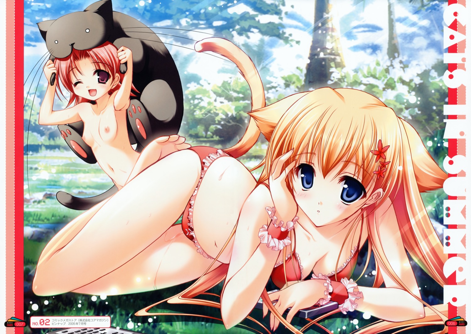 animal_ears bikini fixed misakura_nankotsu naked nekomimi nipples swimsuits tail wet