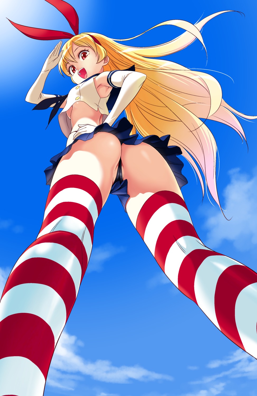 aikatsu! ass bungo cameltoe cosplay hoshimiya_ichigo kantai_collection no_bra pantsu shimakaze_(kancolle) thighhighs thong underboob