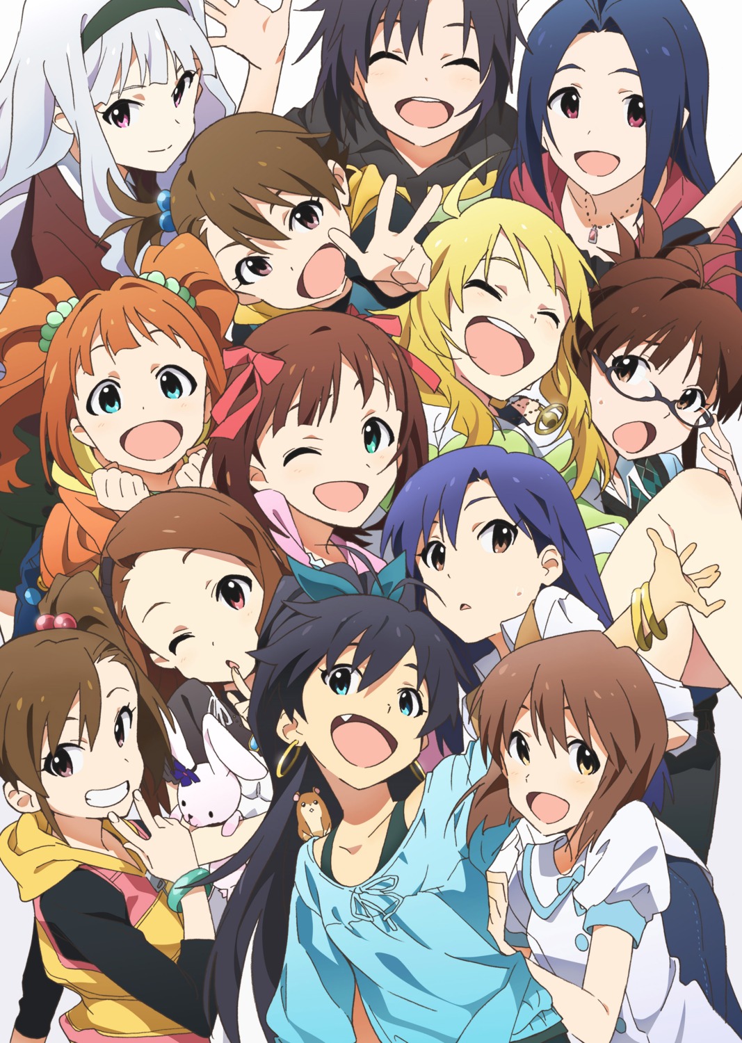 akizuki_ritsuko amami_haruka futami_ami futami_mami ganaha_hibiki hagiwara_yukiho hoshii_miki kikuchi_makoto kisaragi_chihaya megane minase_iori miura_azusa nishigori_atsushi shijou_takane takatsuki_yayoi the_idolm@ster