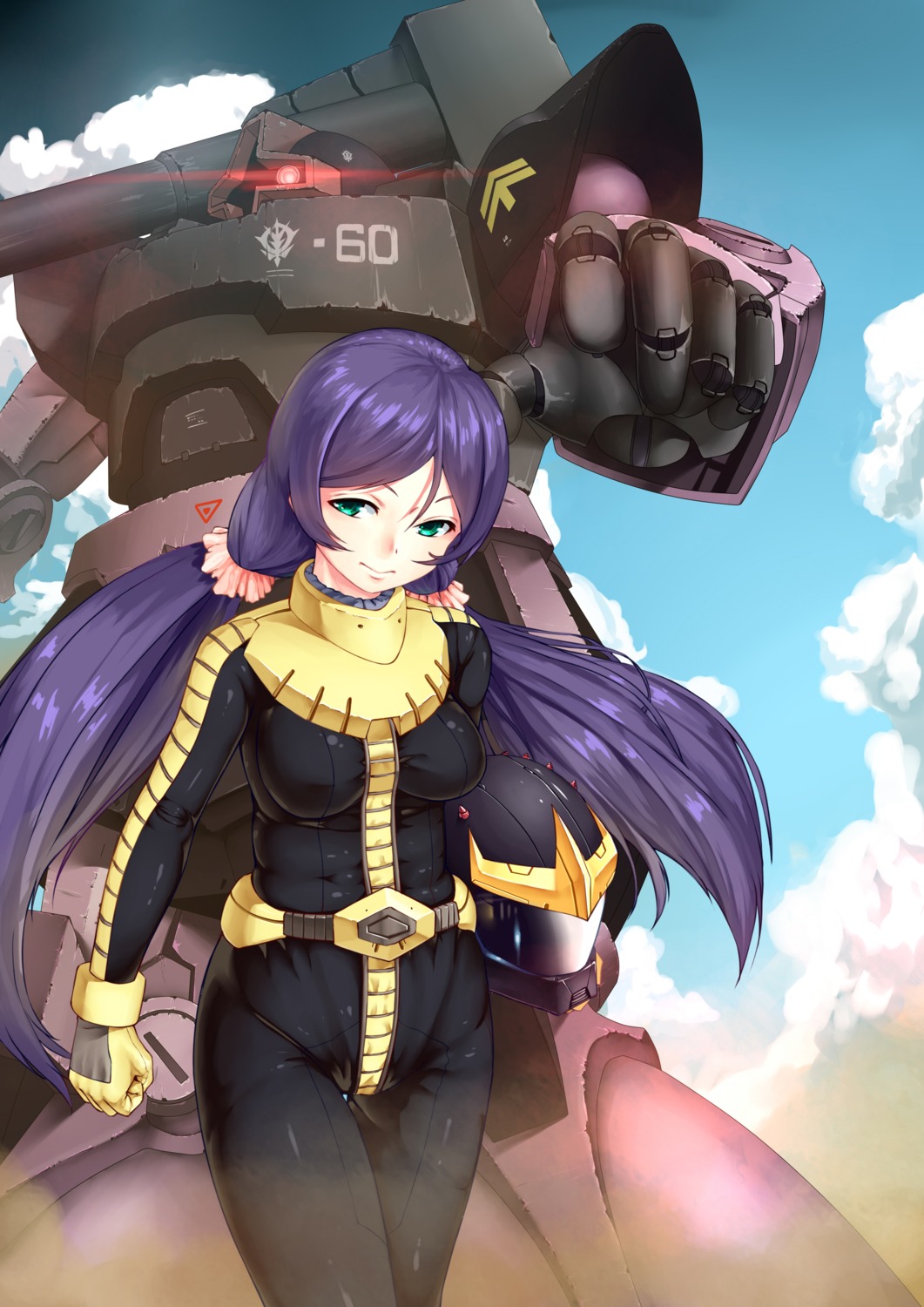 bodysuit cru gundam love_live! mecha mobile_suit_gundam ms-09_dom toujou_nozomi