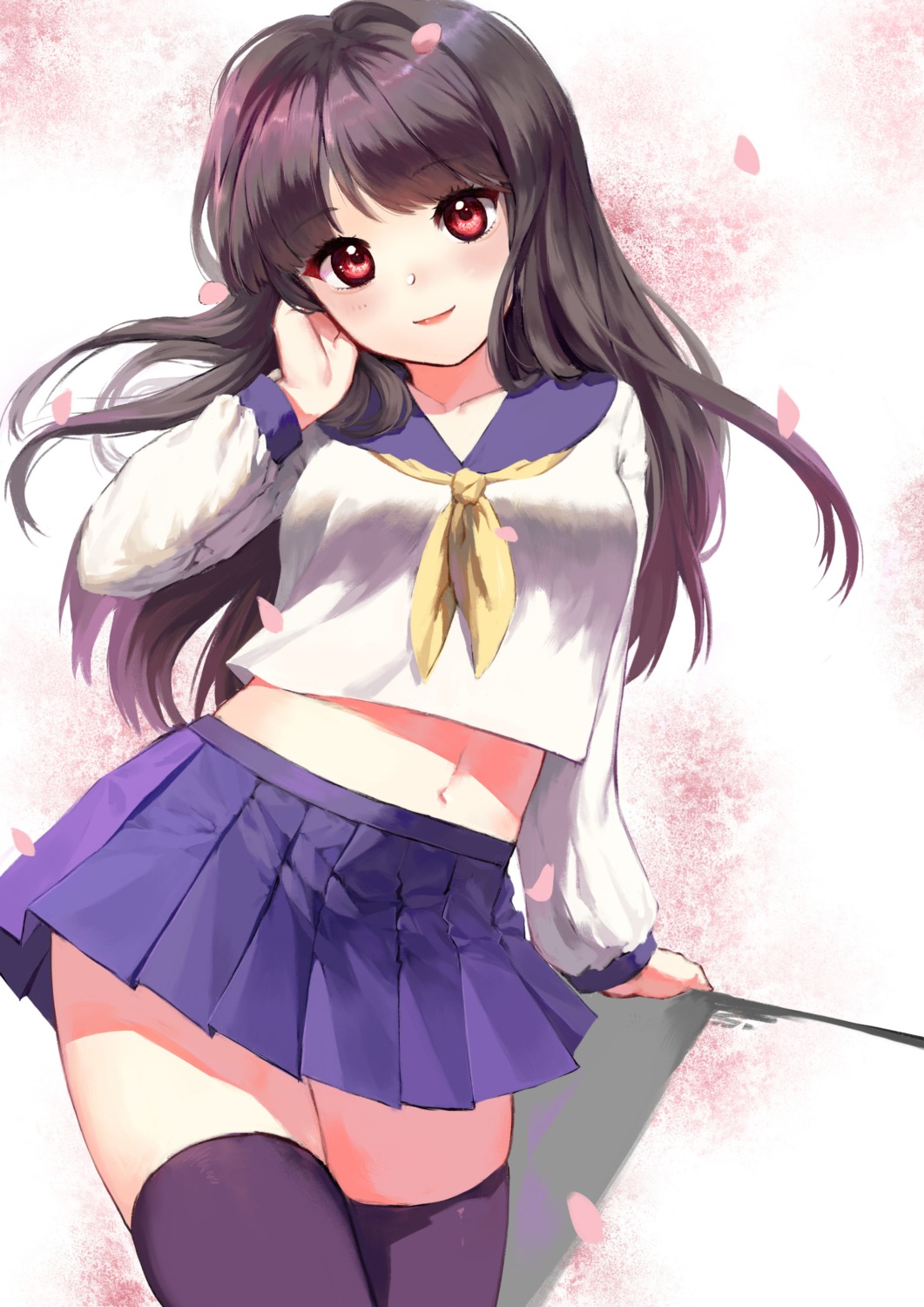 amasa_(a-amasa) seifuku sketch thighhighs