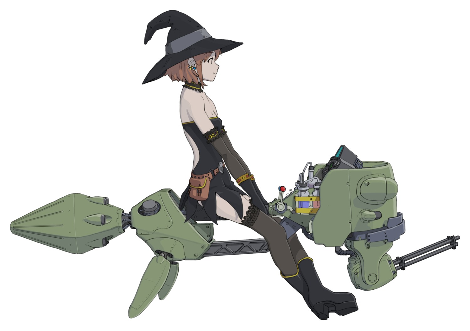 dress gun heels sukabu thighhighs witch