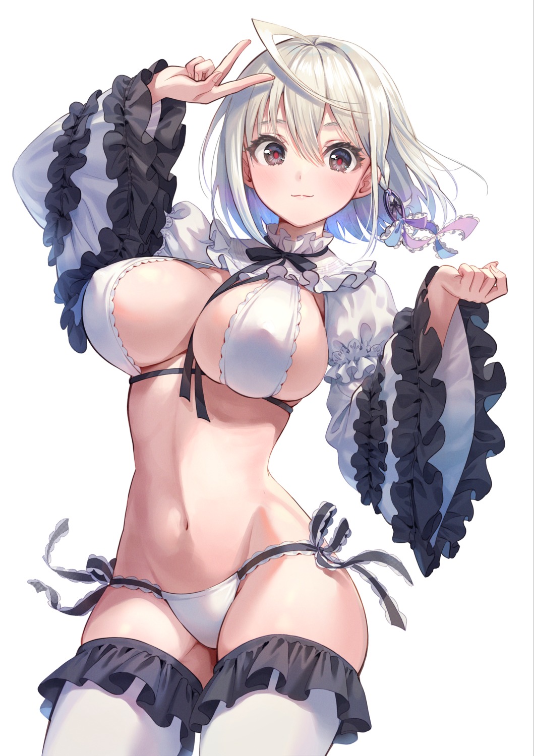 bikini erect_nipples kuze_kaname lolita_fashion swimsuits thighhighs