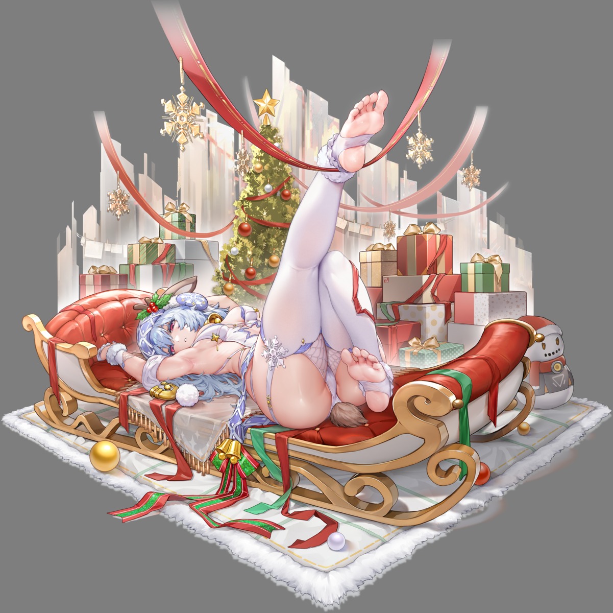 animal_ears christmas cross_core feet fishnets horns leotard no_bra stockings tagme tail thighhighs transparent_png