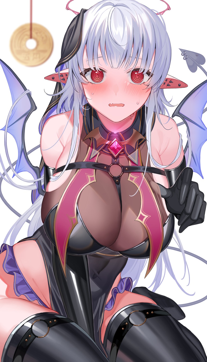 amahara_subaru pointy_ears tail thighhighs wings