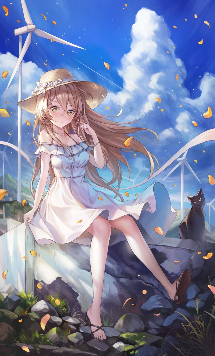 dress heels neko summer_dress yahiro_(heartseek000)