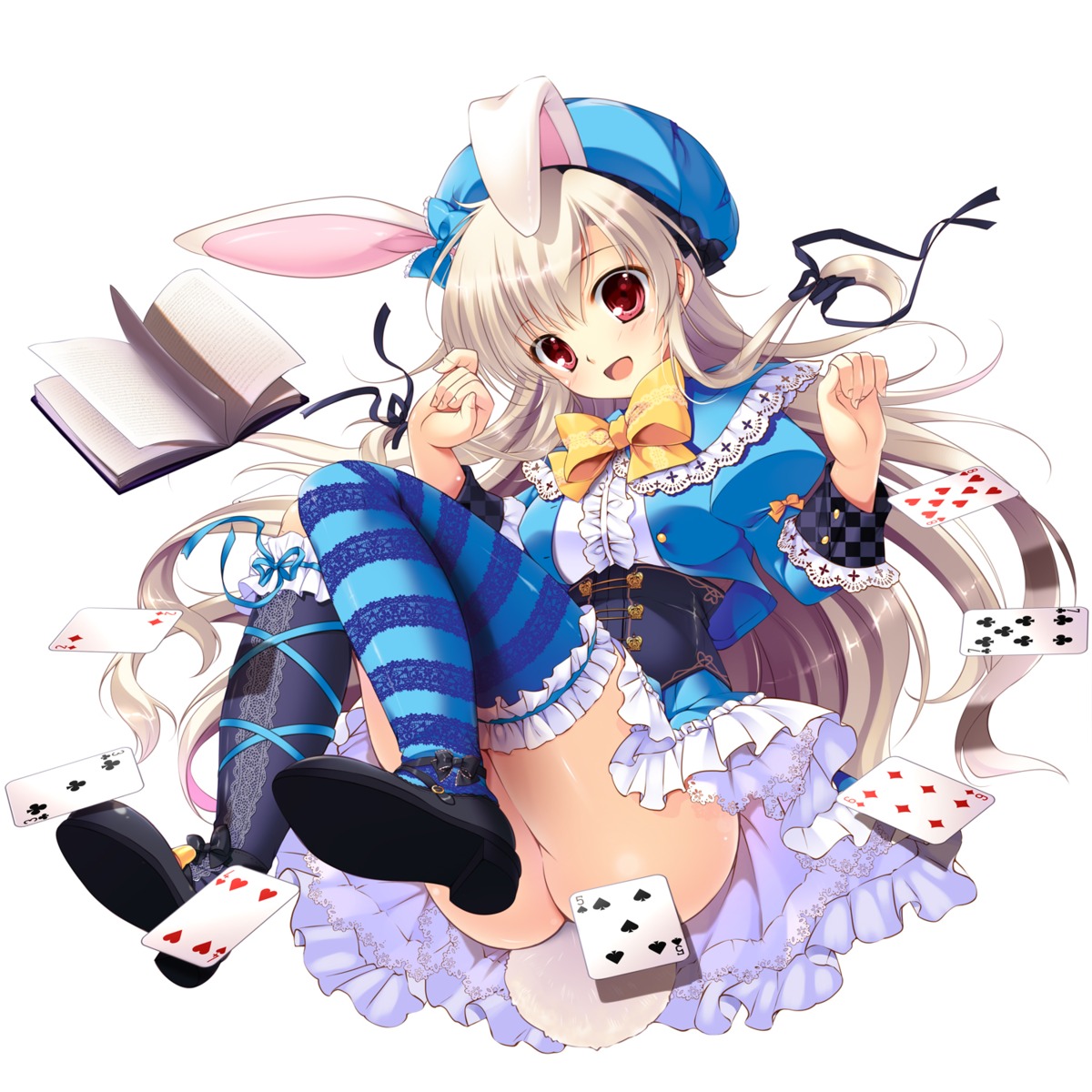 animal_ears ass bunny_ears dress heels mikeou nopan tail thighhighs