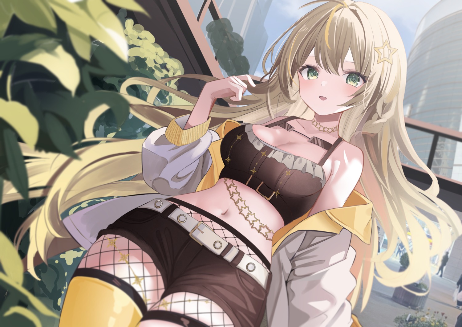 cleavage fishnets thighhighs touyou_(39kir)