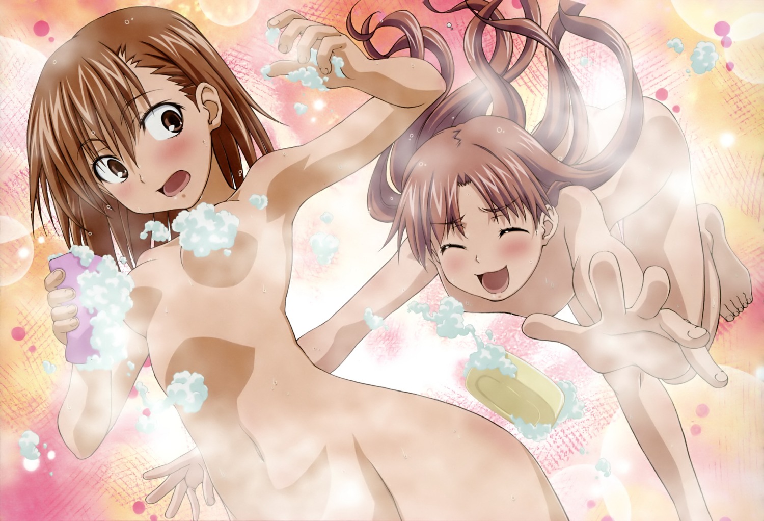 bathing misaka_mikoto naked shirai_kuroko to_aru_kagaku_no_railgun to_aru_majutsu_no_index yanagi_shinsuke
