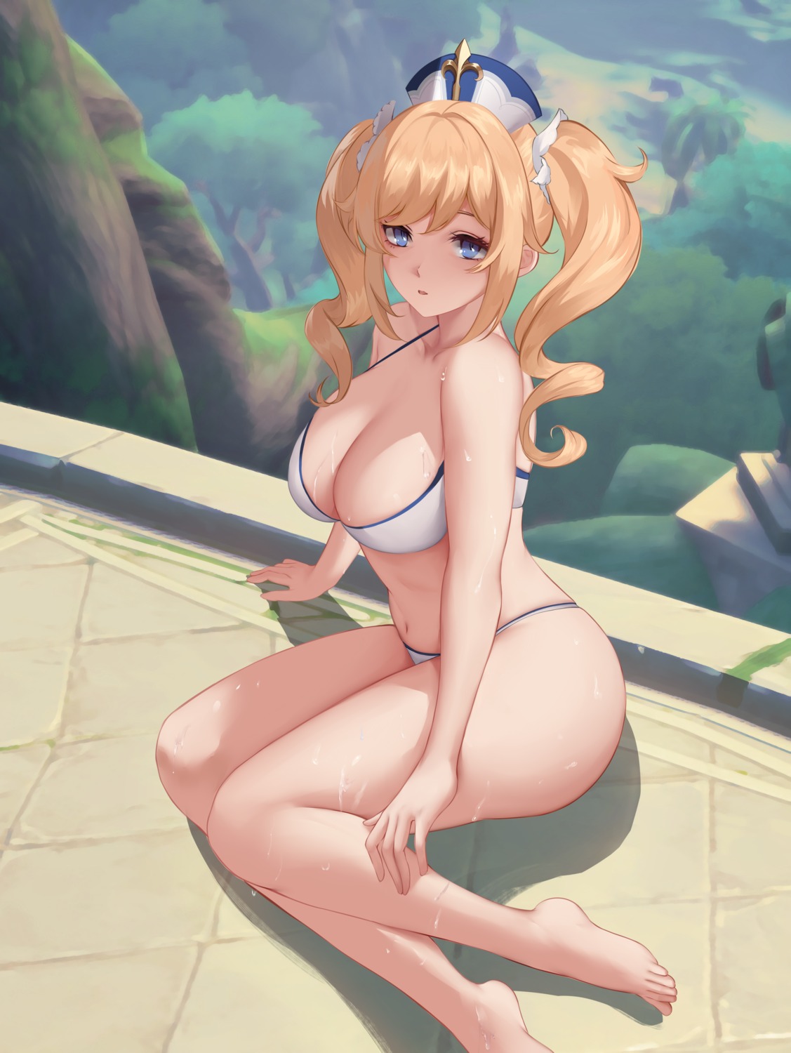 azto_dio barbara_(genshin_impact) bikini genshin_impact swimsuits wet