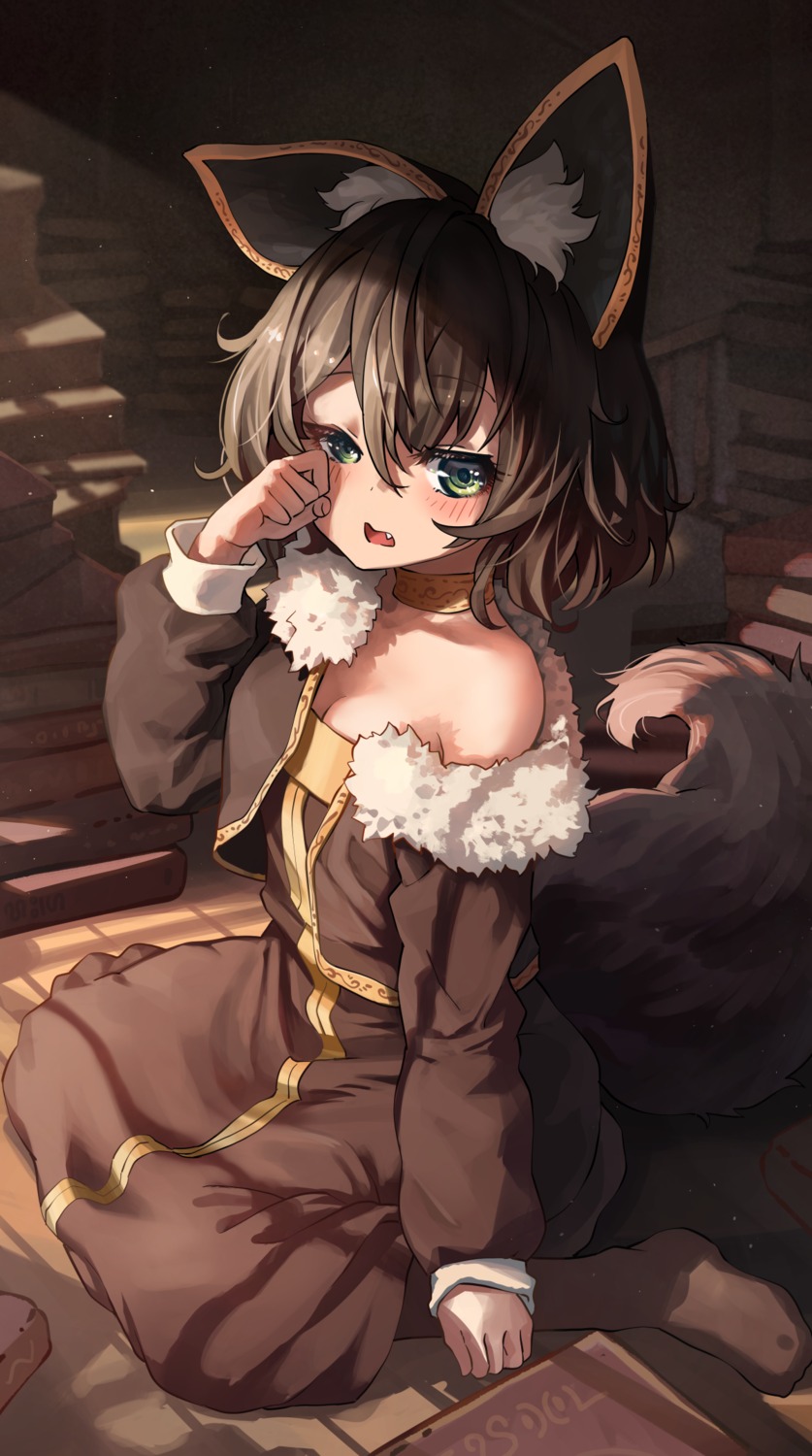 animal_ears cleavage melaton no_bra tail