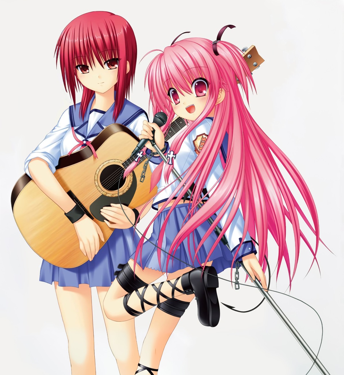 key na-ga angel beats! iwasawa yui (angel beats!) garter guitar seifuku ...