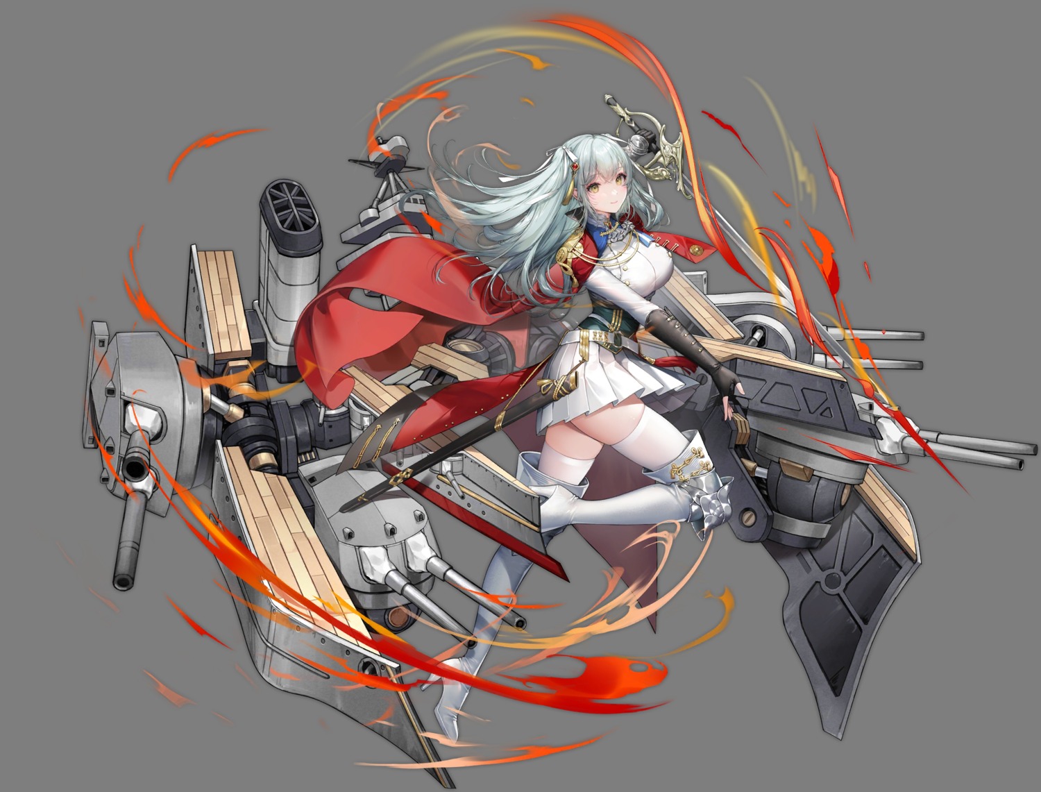 azur_lane heels revenge_(azur_lane) senchat sword thighhighs transparent_png uniform