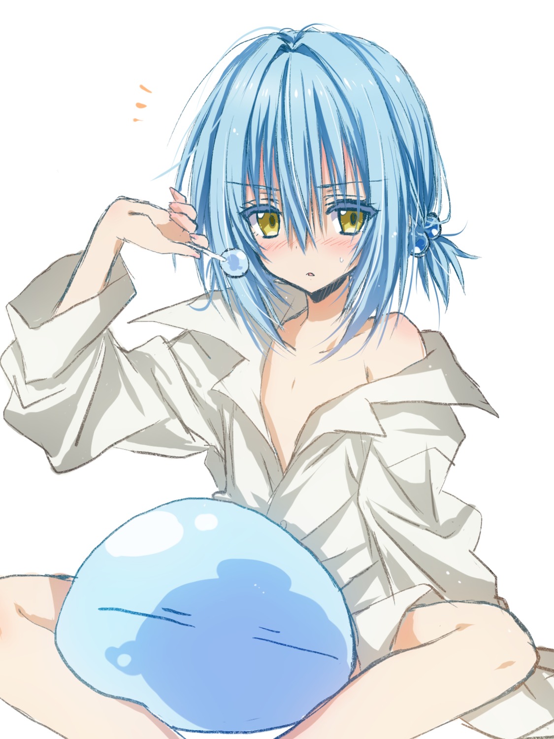 akatsuki_(ggsy7885) dress_shirt no_bra open_shirt rimuru_tempest sketch tensei_shitara_slime_datta_ken