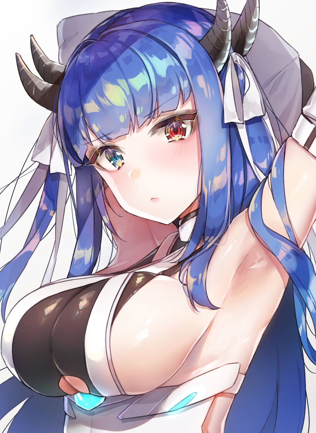 azur_lane heterochromia horns ibuki_(azur_lane) yayoichi_(yoruyoru108)