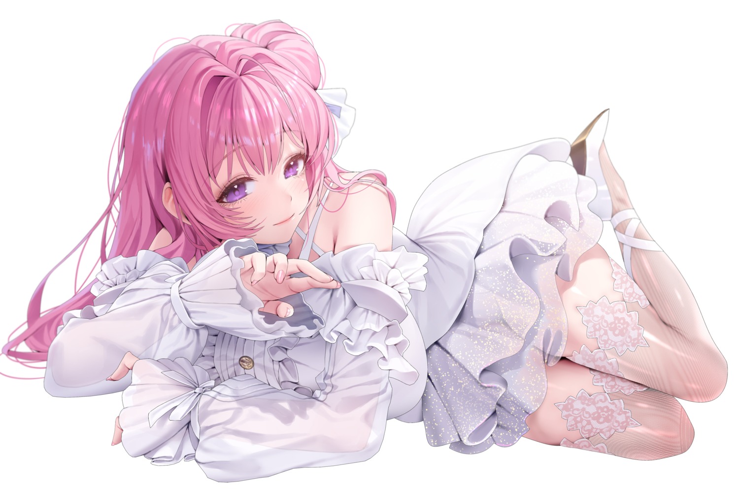 dorothy_(nikke) dress goddess_of_victory:_nikke heels ruhee see_through thighhighs