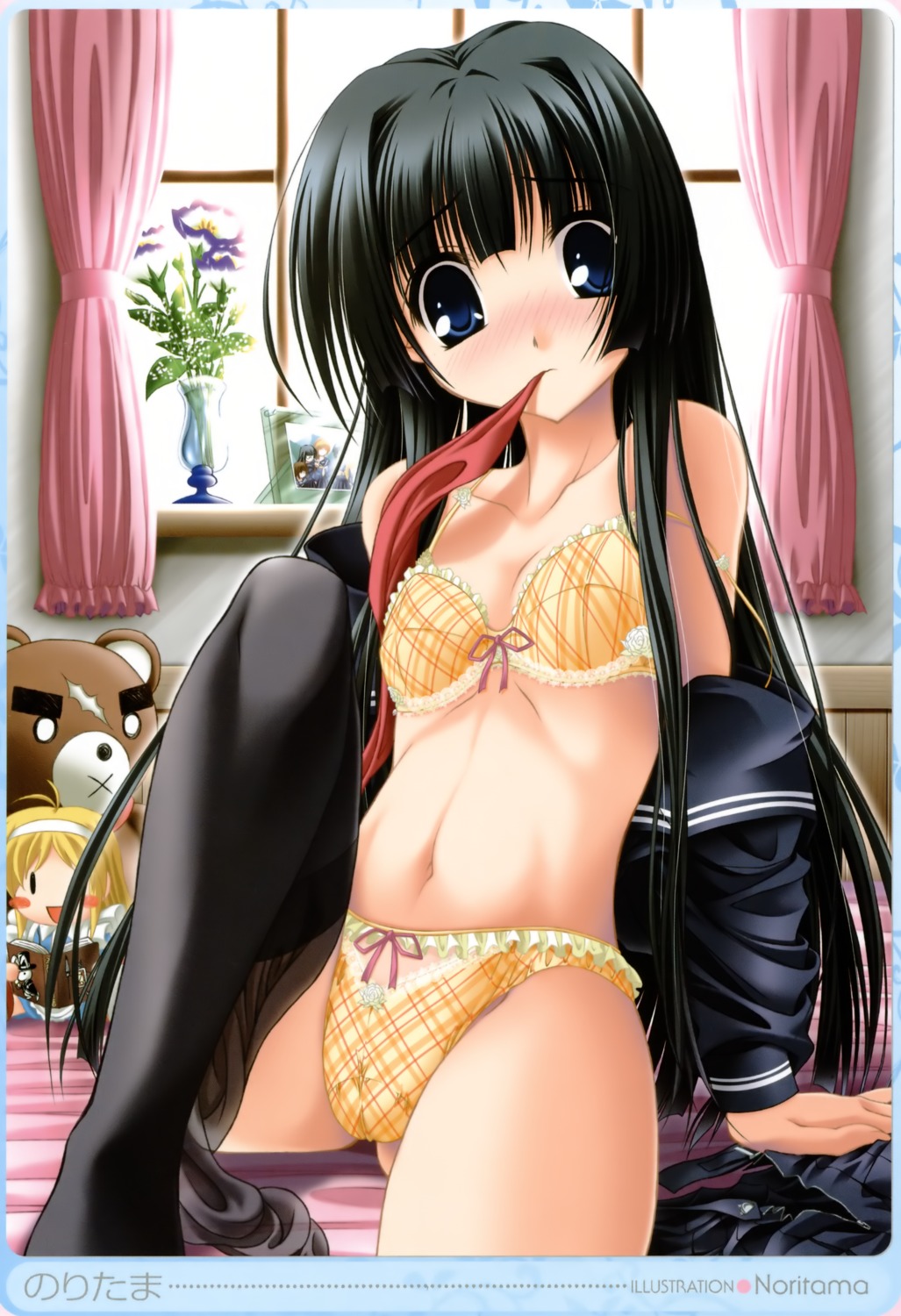 bra noritama_(gozen) pantsu pantyhose undressing