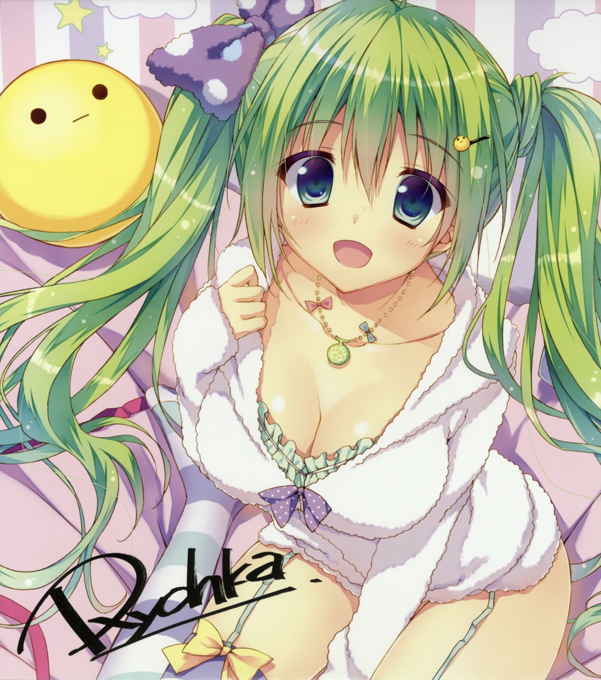 autographed cleavage melon-chan melonbooks ryohka stockings thighhighs