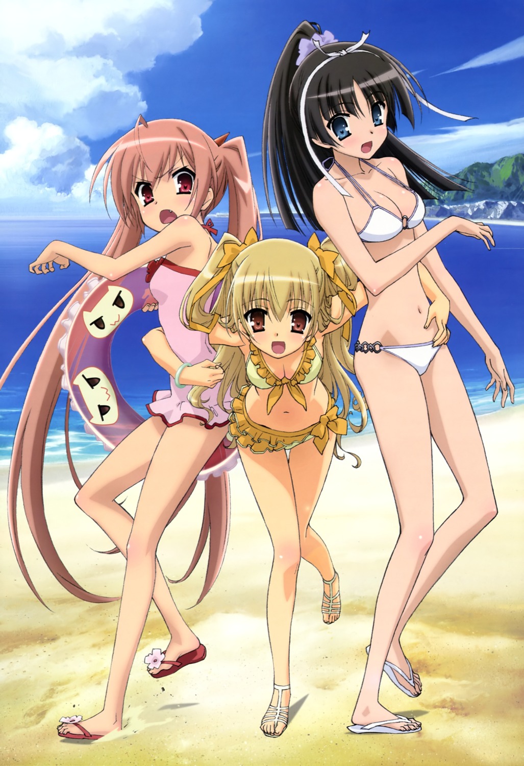 bikini hidan_no_aria hotogi_shirayuki iwakura_kazunori kanzaki_h_aria mine_riko swimsuits