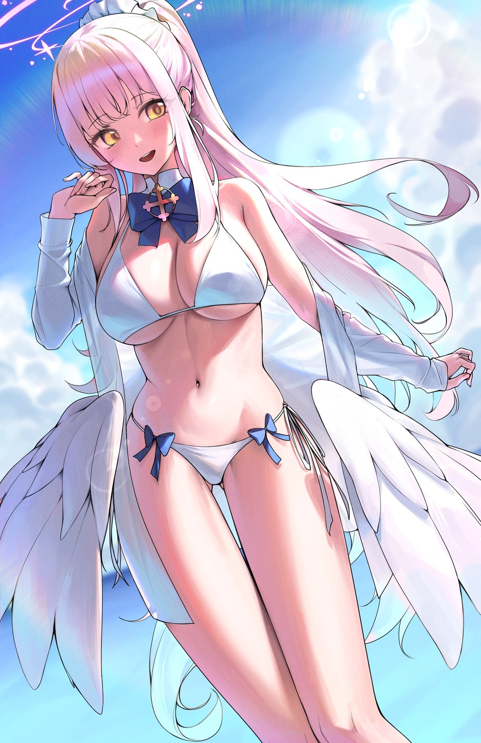 angel bikini blue_archive misono_mika sbgu swimsuits wings